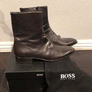 Hugo Boss mens leather boots